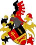 Jiří Slovenský: Dělený štít, nahoře červeno-černě polcený, vpravo zlatý patriarší kříž, vlevo zlatý fasces, dole ve zlatém poli červený vrch v patě štítu převýšený běžící červenou liškou. Na kolčí přilbě s točenicí a přikryvadly vpravo černo-zlatými a vlevo červeno-zlatými dvě složená orlí křídla, přední červené, zadní černé.