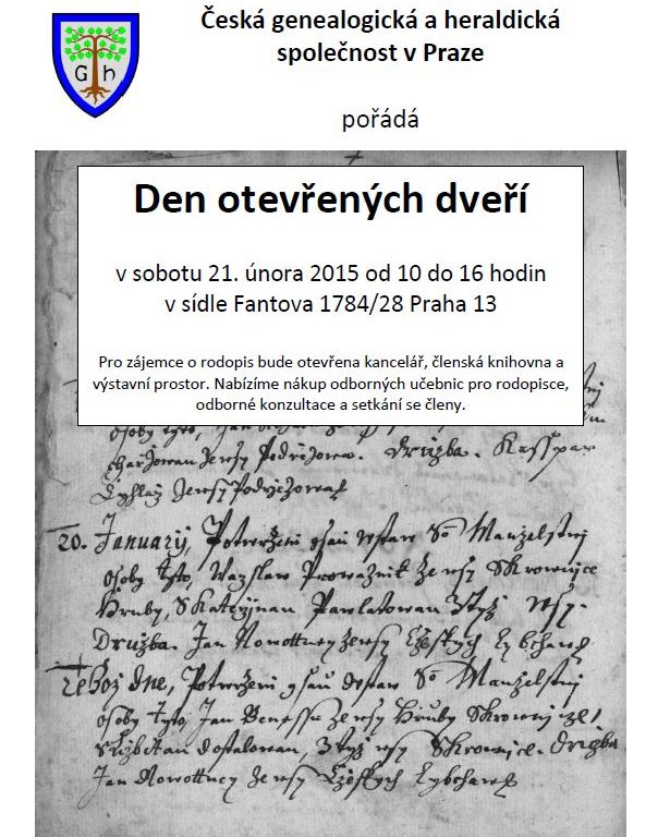 Den otevřených dveří dne 21.2.2015 od 10 do 16h