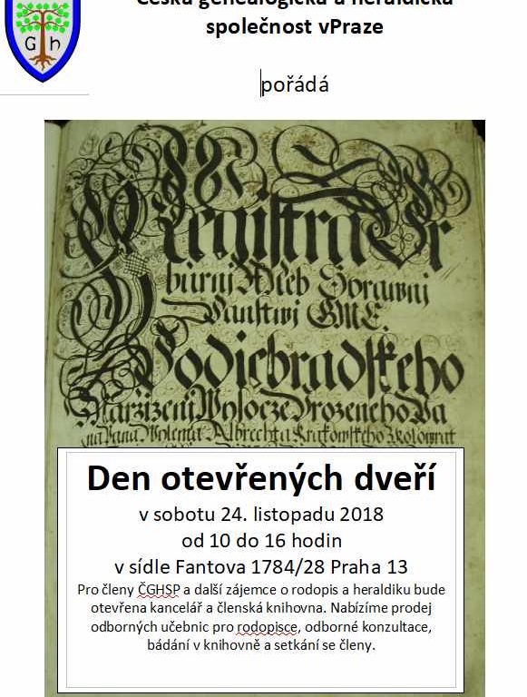 Den otevřených dveří bude v sobotu 24.11.2018