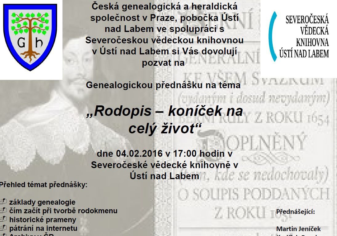 Ústí nad Labem – přednáška o rodopisu